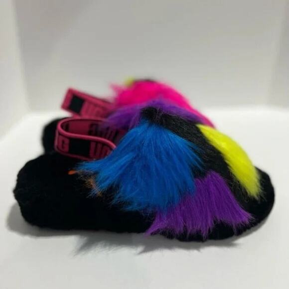 UGG Fluff Yeah Party Spots Slide‎ Sheepskin Slipper Sandals Women's Cozy 8 9 10 - Picture 12 of 16